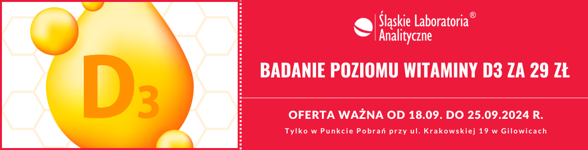 Badanie poziomu witaminy D3 za 29 zł w Gilowicach